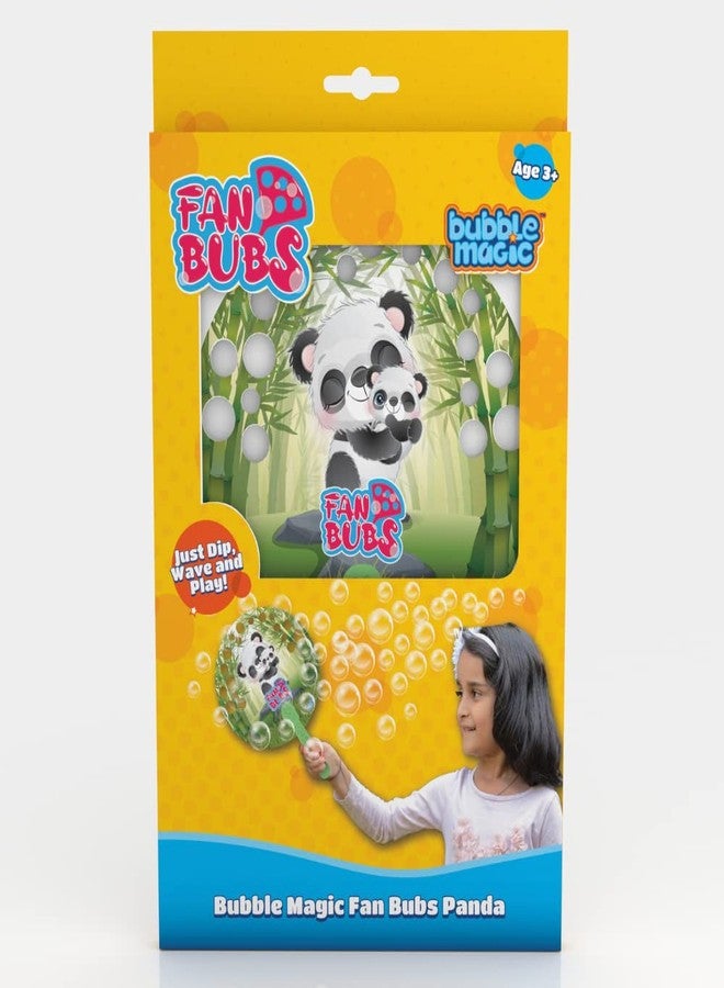 Bubble Magic Fan Bubs Panda, Bubble Solution with Hand Fan for The Kids 3 Year and Above, Multicolor, FB50012 - Image 1